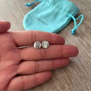 Tiffany & Co. NY Notes Script Sterling Silver Earrings